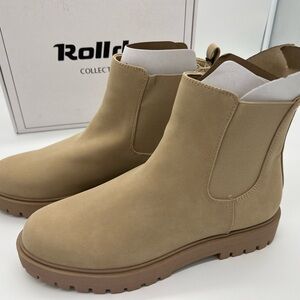 Rollda Women’s Combat Boots Mid-Calf Boots Lace Up Side Zipper Riding Boots